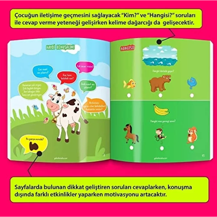 Konuşturan Kitap Serisi YAZ-SİL Kitaplar (Türkçede En Çok Kullanılan 1000 Kelime)