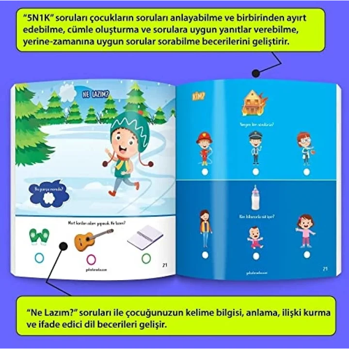Konuşturan Kitap Serisi YAZ-SİL Kitaplar (Türkçede En Çok Kullanılan 1000 Kelime)