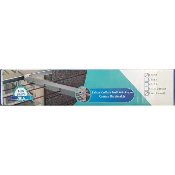 Mey İthalat® Koral Alüminyum Balkon Çamaşır Kurutma Askılığı 80x30