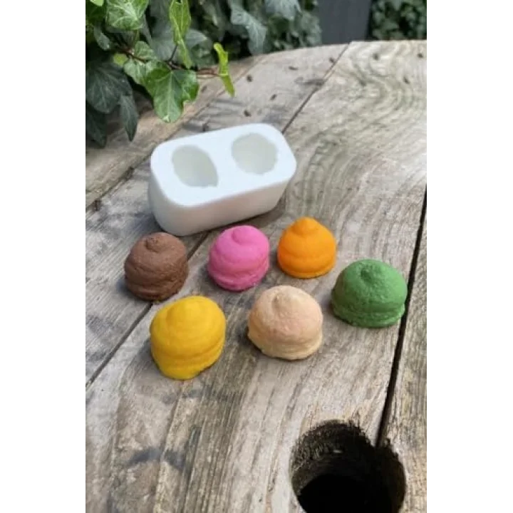 Krema İkili Mum Kalıbı (Silikon)
