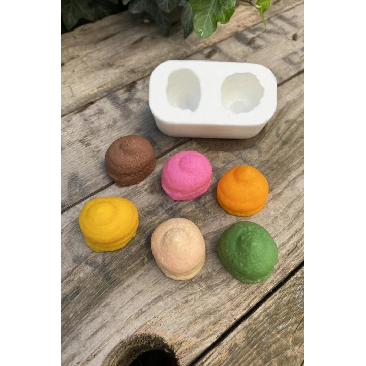 Krema İkili Mum Kalıbı (Silikon)