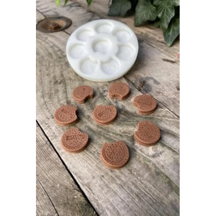 Kremalı Bisküvi Büyük Sekizli Mum Kalıbı (Silikon)