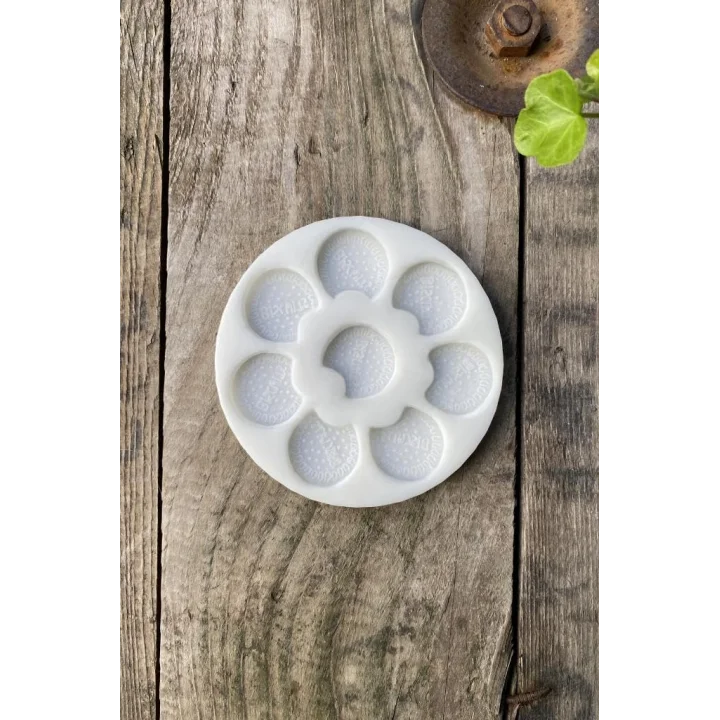 Kremalı Bisküvi Büyük Sekizli Mum Kalıbı (Silikon)