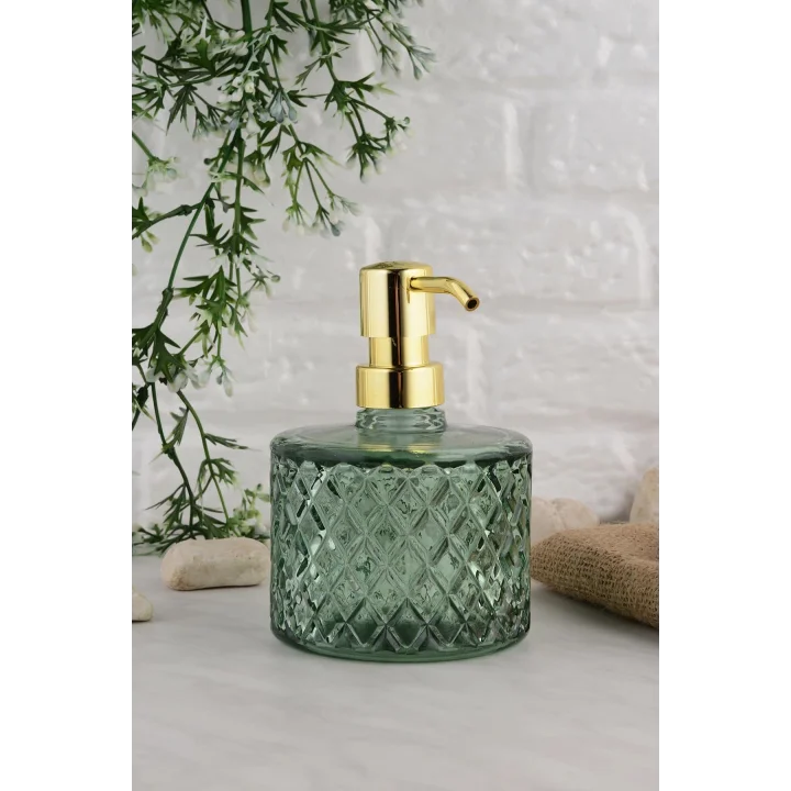Kristal Cam Sıvı Sabunluk - Mint Yeşil (Mint Yeşil)