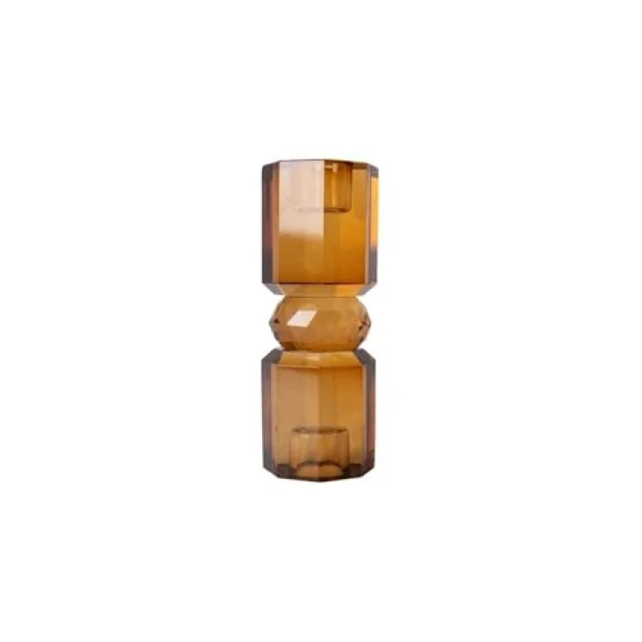 Kristal Mum Tutucu, Kahverengi 15X5,5 Cm