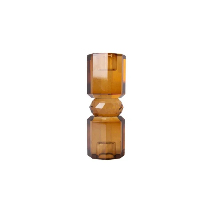 Kristal Mum Tutucu, Kahverengi 15X5,5 Cm