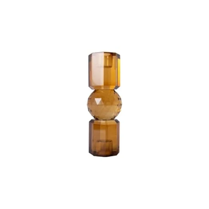 Kristal Mum Tutucu, Kahverengi 16,5X6 Cm