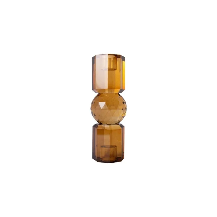 Kristal Mum Tutucu, Kahverengi 16,5X6 Cm