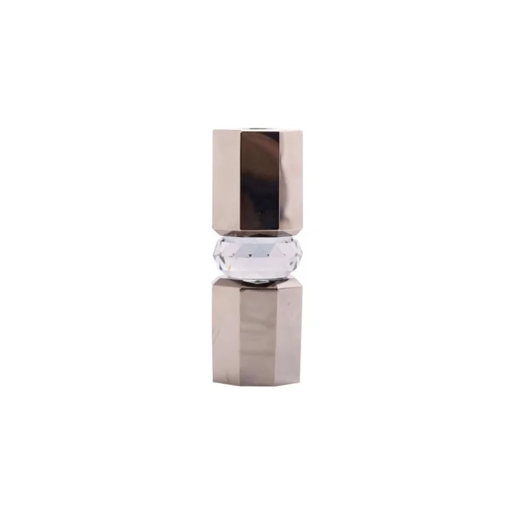Kristal Mum Tutucu, Krom/Duman, 5,5X5,5X15 Cm