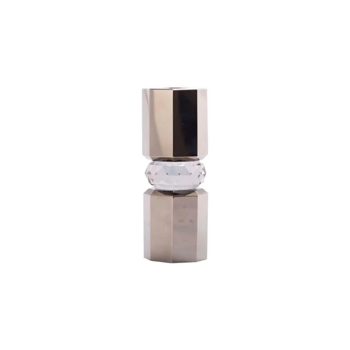 Kristal Mum Tutucu, Krom/Duman, 5,5X5,5X15 Cm