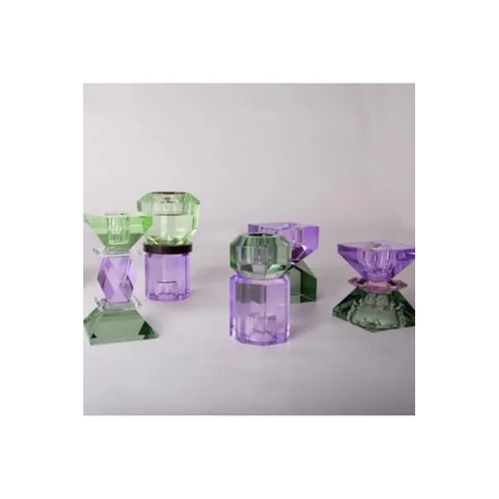 Kristal Mum Tutucu, Menekşe, Braun, Nane, 13X7 Cm