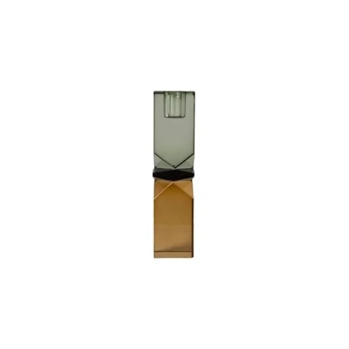 Kristal Mum Tutucu, Sarı/Yeşil 16X4X4 Cm