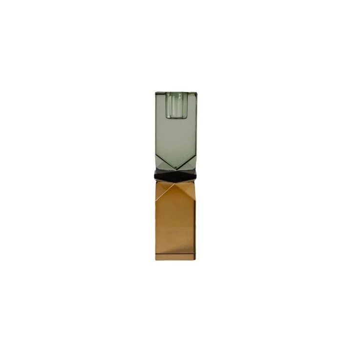 Kristal Mum Tutucu, Sarı/Yeşil 16X4X4 Cm