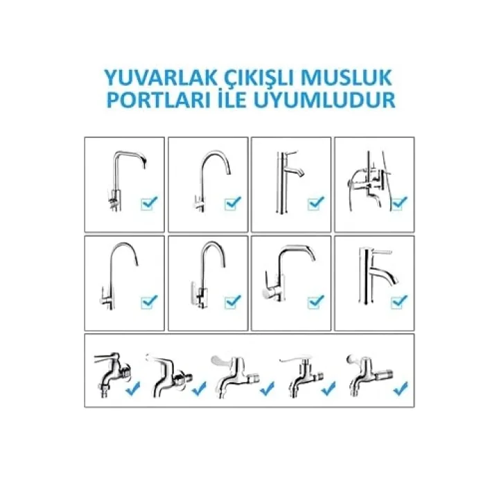 Krom Fonksiyonlu Tasarruflu Oynar Başlıklı Eviye Musluk Spiral Batarya Ucu