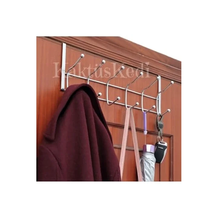 Krom Kapı Arkası Askı 12 Kancalı