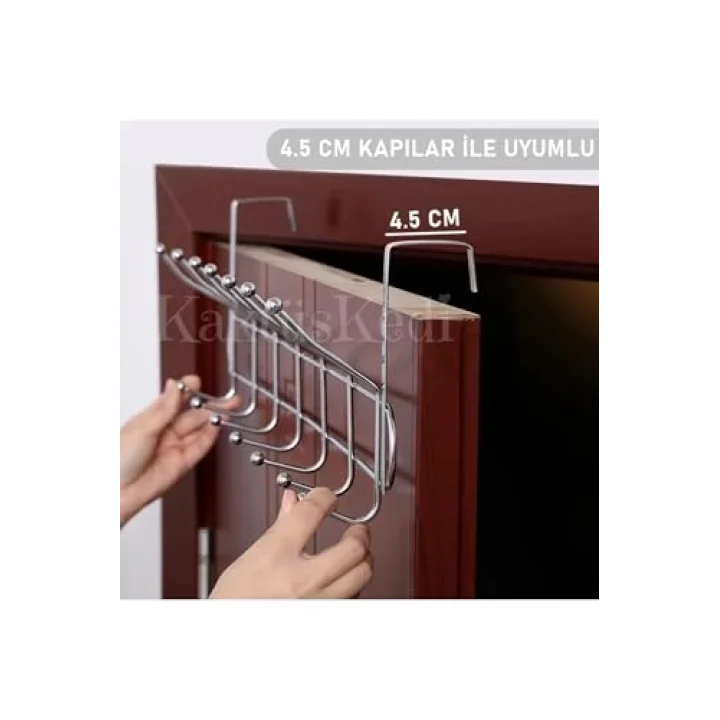 Krom Kapı Arkası Askı 12 Kancalı