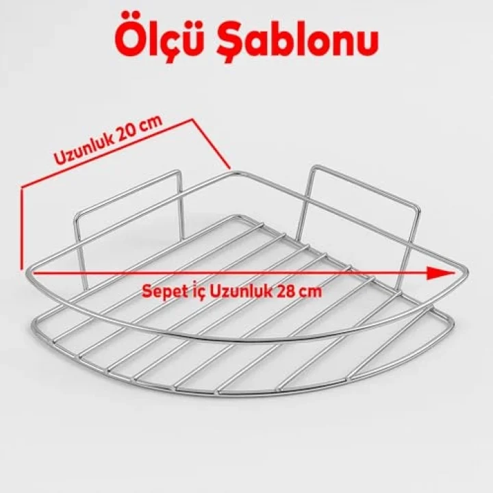 Krom Tek Katlı Duş Şampuanlığı Paslanmaz Çelik Banyo Köşe Rafı Vidalı Sağlam ve Şık Tasarım