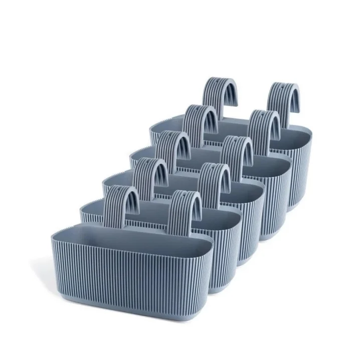 KRS-249 Plastik Pera Askılı Balkon Saksı 3.2 Lt Gök Mavi 5 Adet
