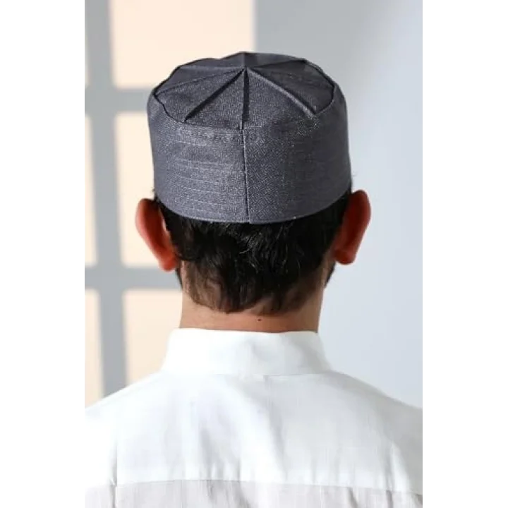 Kubbeli Kalıp Namaz Takkesi Gri Gri 58