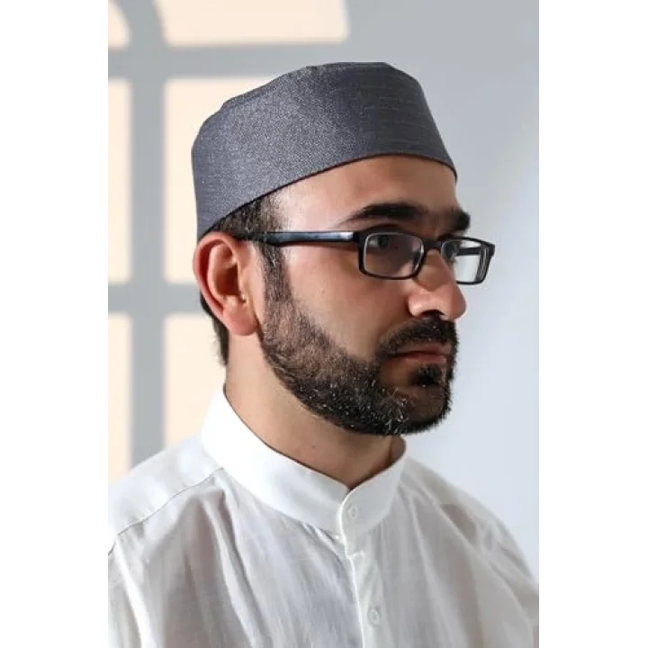 Kubbeli Kalıp Namaz Takkesi Gri Gri 58