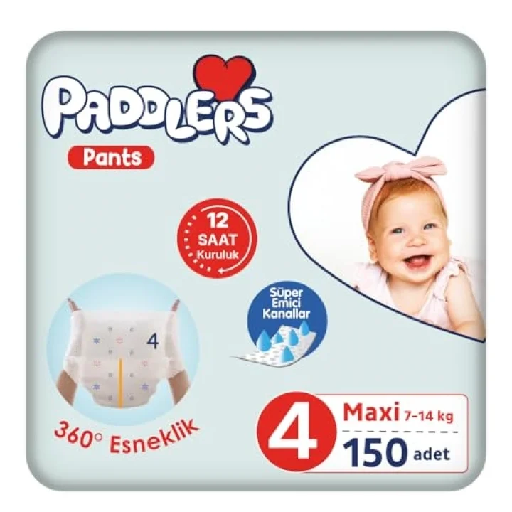 Külot Bebek Bezi 4 Numara Maxi 150 Adet (7-14 Kg) Ekstra Aylık Paket