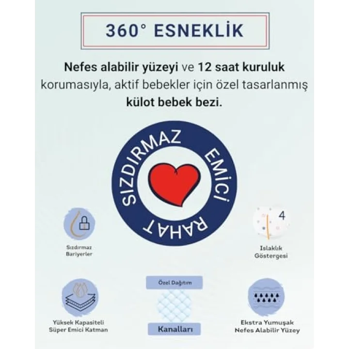 Külot Bebek Bezi 4 Numara Maxi 150 Adet (7-14 Kg) Ekstra Aylık Paket