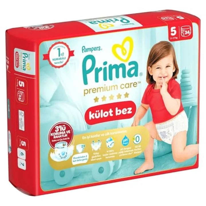 Külot Bebek Bezi Premium Care 5 Numara 34lü 11-17 kg