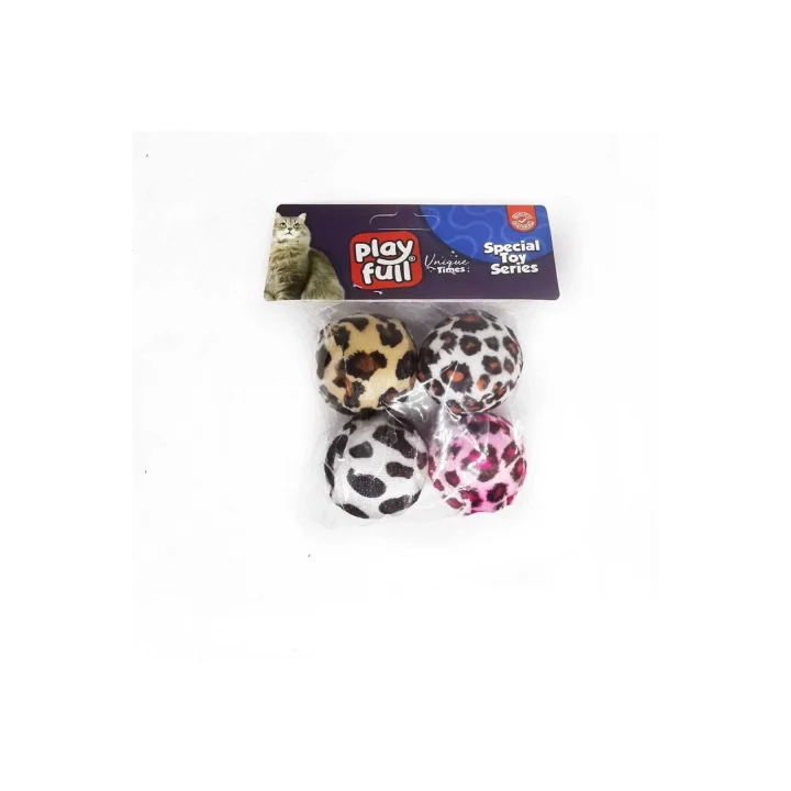Kumaş Top Kedi Oyuncağı 3,5 Cm 4Lü Beyaz