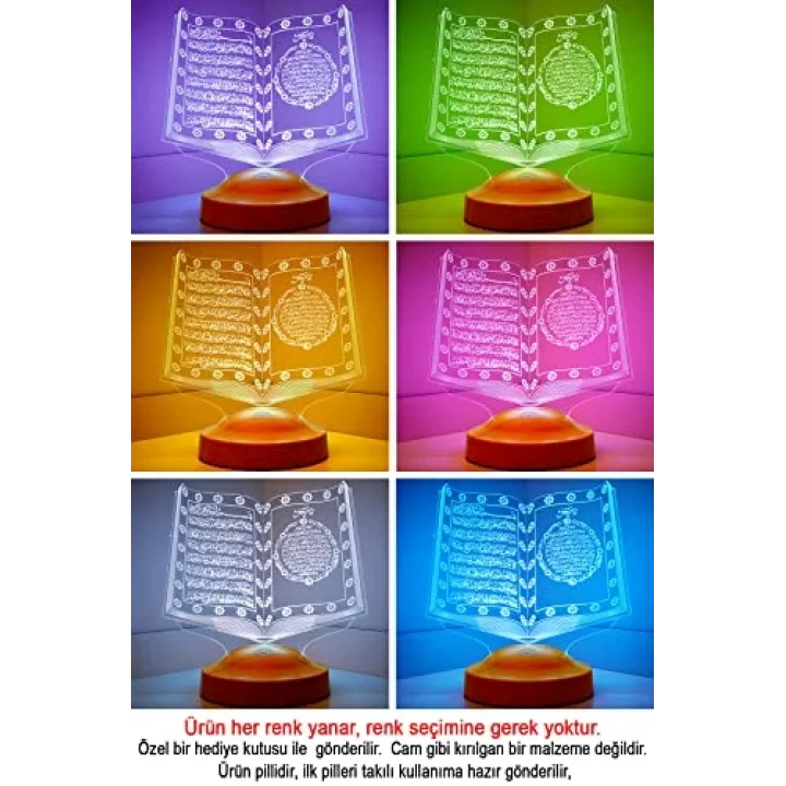 Kuran-ı Kerim 3d Led Lamba