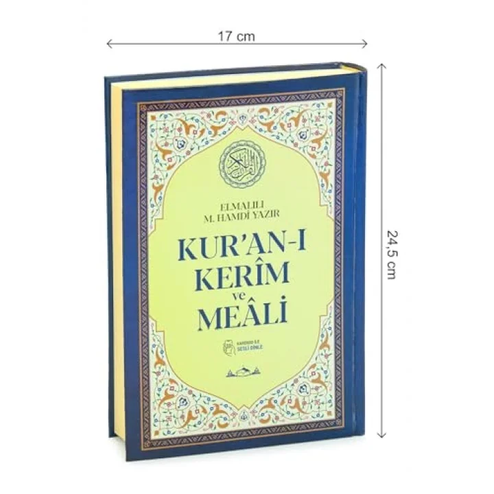 Kuranı Kerim Türkçe Mealli Orta Boy Lacivert - QR Kodlu, Sesli Dinleme