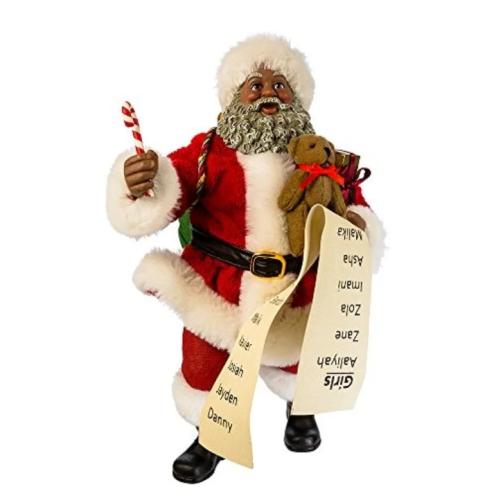 Kurt Adler 26,5 cm Fabriche Siyah Noel Baba ve Şeker Kamışı