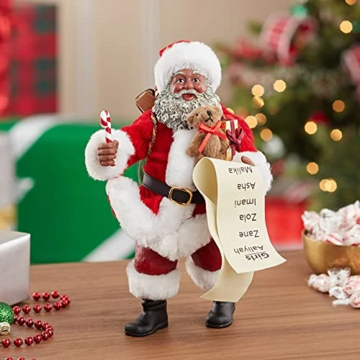 Kurt Adler 26,5 cm Fabriche Siyah Noel Baba ve Şeker Kamışı
