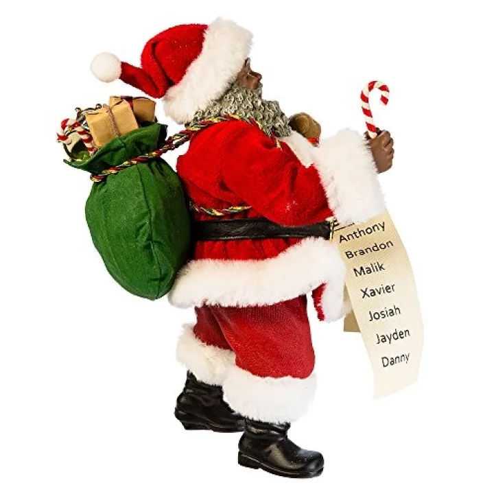 Kurt Adler 26,5 cm Fabriche Siyah Noel Baba ve Şeker Kamışı