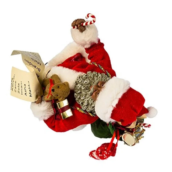 Kurt Adler 26,5 cm Fabriche Siyah Noel Baba ve Şeker Kamışı