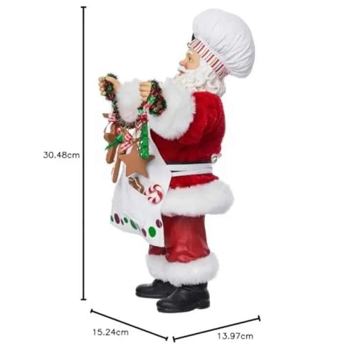 Kurt Adler Fabriche Noel Şefi Noel Baba Heykelcik, 30,5 cm