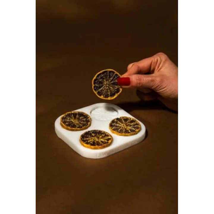Kurutulmuş Limon Dilimi Dörtlü Silikon Mum Kalıbı