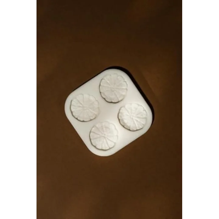 Kurutulmuş Limon Dilimi Dörtlü Silikon Mum Kalıbı