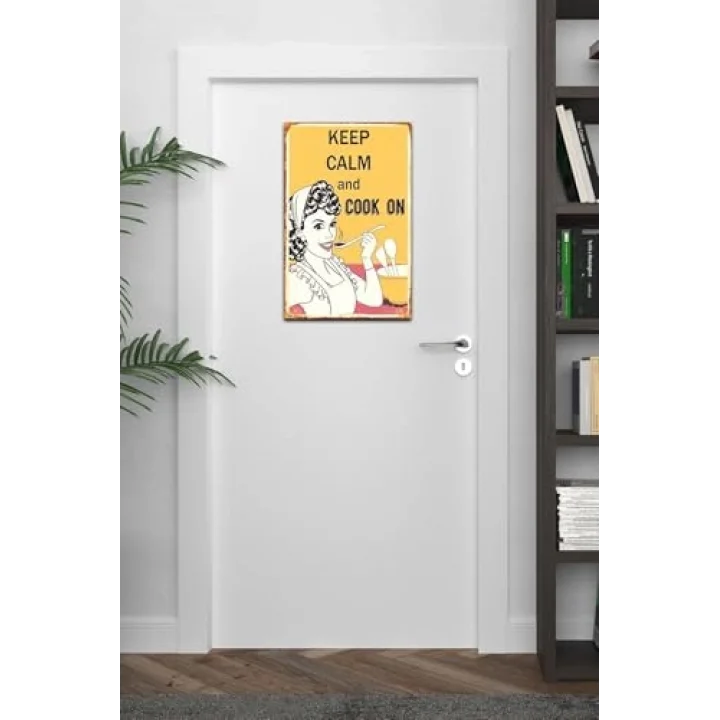 Kuşe Kağıt Duvar Posteri Keep Calm And Cook On Retro Vintage Drtr0029