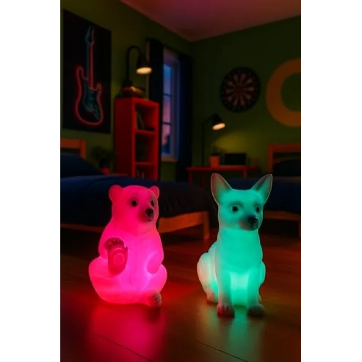 Kutup Ayısı ve Kar Tilkisi RCB renk değiştiren led gece lambası