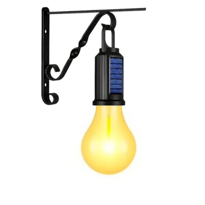 Kyrotech 2 Li Set Güneş Enerjili LED Dış Mekan Lamba, Su Geçirmez, Ferforje Askılı, USB Type-C Şarjlı, 3 Modlu, Kapı Önü, Bahçe, Balkon, Garaj ve İşyeri Giriş Aydınlatması, Dekoratif Solar Lamba