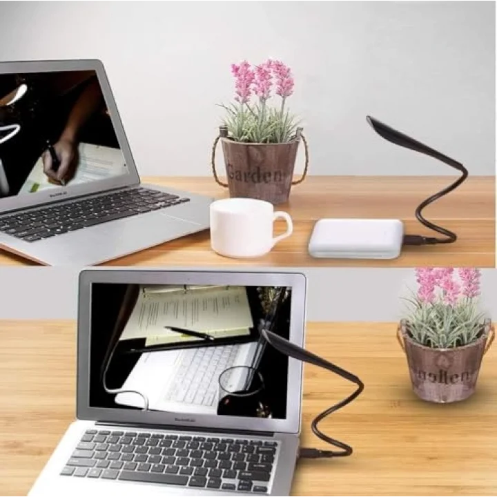 Kyrotech 3 Mod Seviyeli Dokunmatik USB LED Masa Lambası, 14 LED Beyaz Işık, Ayarlanabilir Parlaklık, Kitap Okuma Lambası, Çalışma Masası Ofis Lambası, PC, Laptop Uyumlu, Gece Lambası