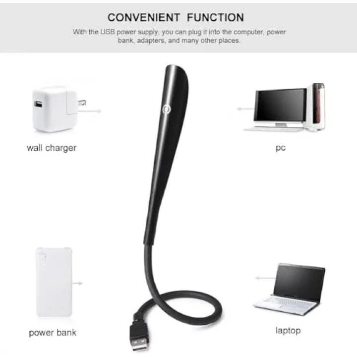 Kyrotech 3 Mod Seviyeli Dokunmatik USB LED Masa Lambası, 14 LED Beyaz Işık, Ayarlanabilir Parlaklık, Kitap Okuma Lambası, Çalışma Masası Ofis Lambası, PC, Laptop Uyumlu, Gece Lambası