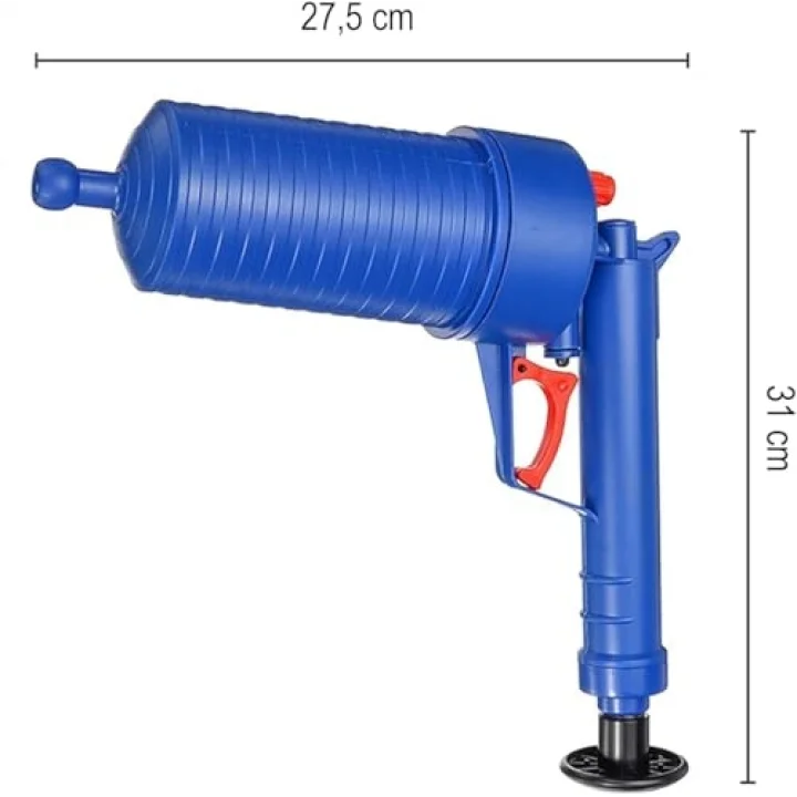 Kyrotech Basınçlı Hava Gider Açıcı Tabanca, 4 Kauçuk Adaptörlü, Kimyasalsız Mekanik Pompalı Boru Temizleyici, 3,5 Bar Yüksek Basınçlı, Tuvalet, Lavabo, Duş ve Mutfak Giderleri İçin Uygundur