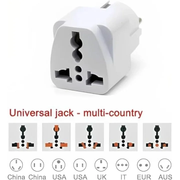 Kyrotech Uluslararası Seyahat Adaptörü 2’li Set, Tip C Avrupa, Tip G İngiltere Adaptör Fişi, 150 Den Fazla Ülke Uyumu, Çoklu Uç Fiş Desteği, Hac, Umre, ABD, AB, İngiltere, Avustralya Priz Dönüştürücü