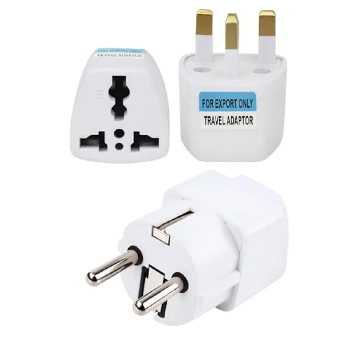 Kyrotech Uluslararası Seyahat Adaptörü 2’li Set, Tip C Avrupa, Tip G İngiltere Adaptör Fişi, 150 Den Fazla Ülke Uyumu, Çoklu Uç Fiş Desteği, Hac, Umre, ABD, AB, İngiltere, Avustralya Priz Dönüştürücü