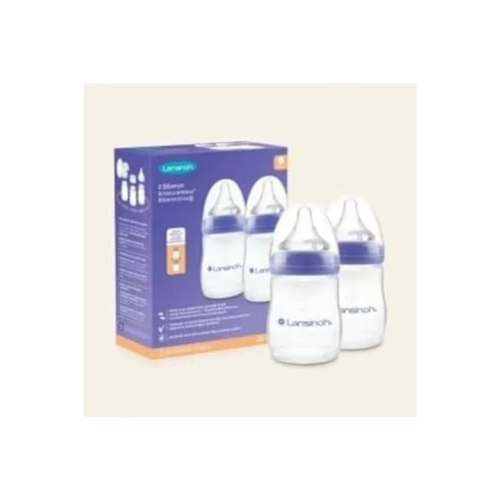 Lansinoh PP Biberon Seti 2x160 ml, NaturalWave Emzikli, Beyaz