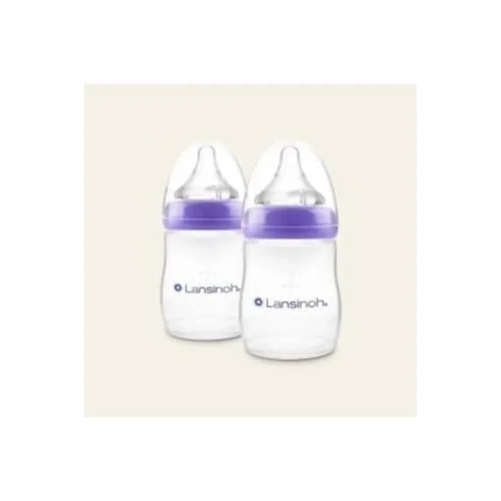Lansinoh PP Biberon Seti 2x160 ml, NaturalWave Emzikli, Beyaz
