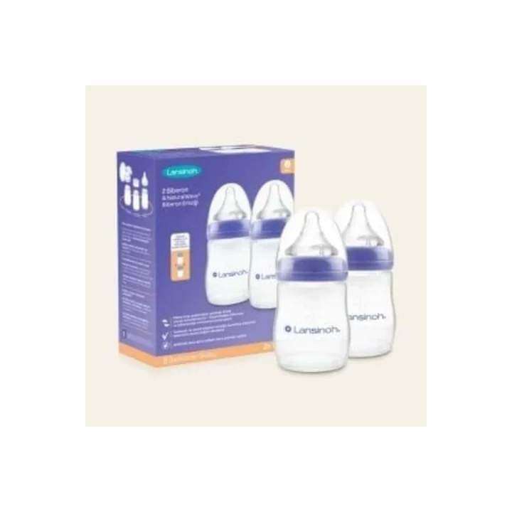 Lansinoh PP Biberon Seti 2x160 ml, NaturalWave Emzikli, Beyaz