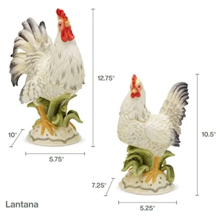 Lantana Horoz ve Tavuk Figürü, 2li Set