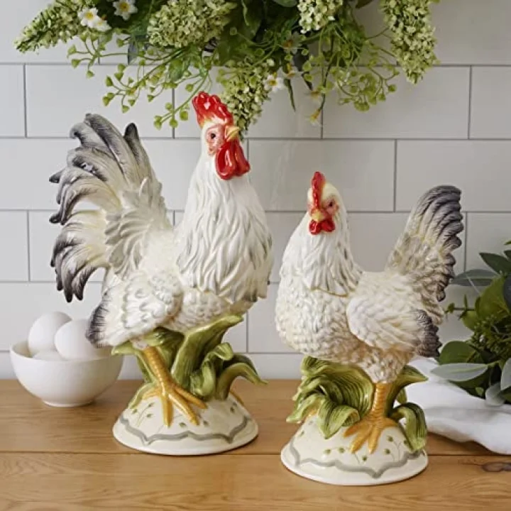 Lantana Horoz ve Tavuk Figürü, 2li Set
